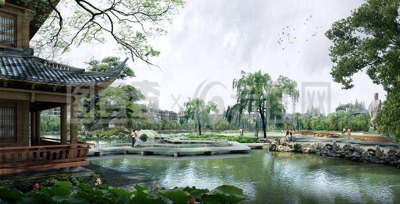 蘇州園林景觀設計效果圖三圖片