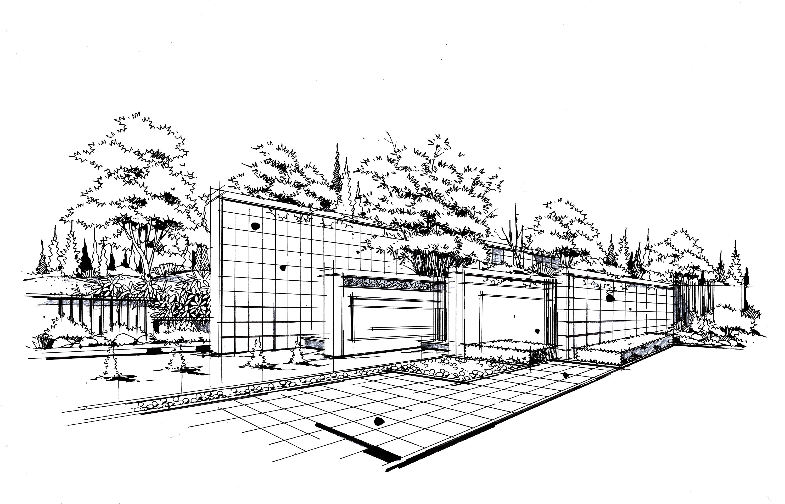 園林景觀手繪 純藝術(shù)與鋼筆畫(huà)的美學(xué)融合——以晉繪小威園林設(shè)計(jì)為例